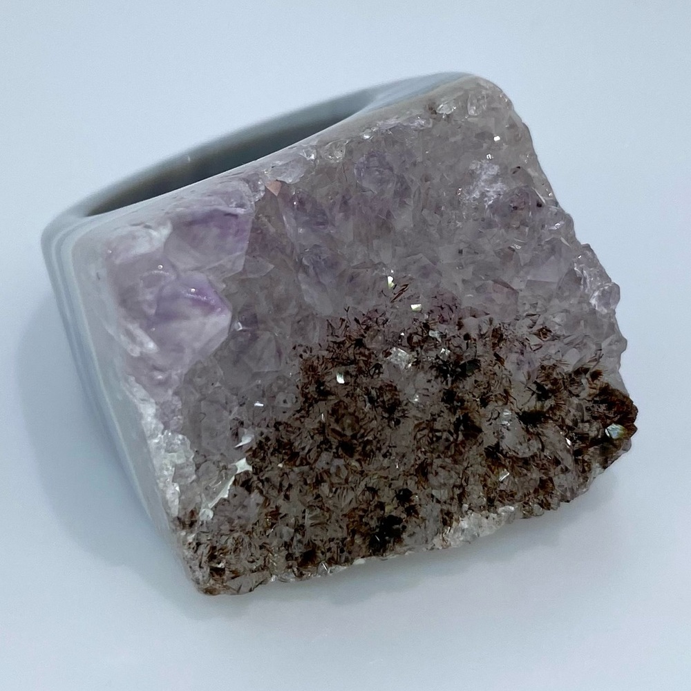 103 Carat!!! Amethyst & Quartz Druze Ring